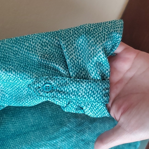 Old Navy sz L Teal mermaid-esque blouse 🌛 - Picture 4 of 9